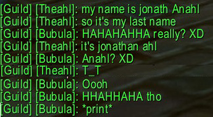 Anahl wow print chat